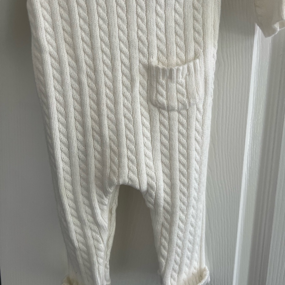 Janie and Jack White Cable Knit Footies - Picture 3 of 4